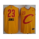 Cleveland Cavaliers #23 LeBron James Gold Nike C Stitched NBA Jersey