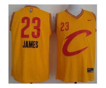 Cleveland Cavaliers #23 LeBron James Gold Nike C Stitched NBA Jersey