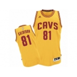 Men Adidas Cleveland Cavaliers #81 Jose Calderon Authentic Gold Alternate NBA Jersey