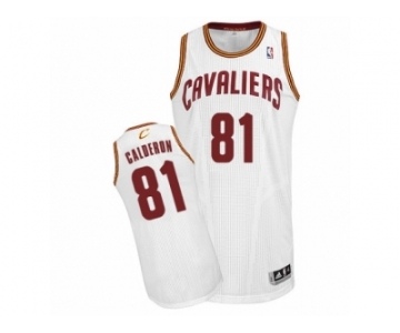 Men Adidas Cleveland Cavaliers #81 Jose Calderon Authentic White Home NBA Jersey