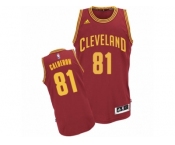 Men Adidas Cleveland Cavaliers #81 Jose Calderon Swingman Wine Red Road NBA Jersey