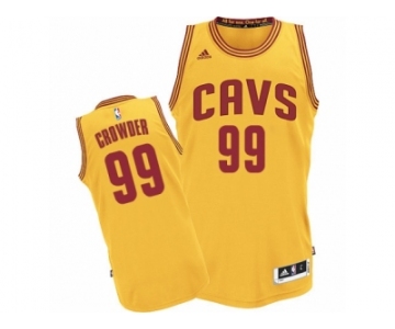 Men Adidas Cleveland Cavaliers #99 Jae Crowder Authentic Gold Alternate NBA Jersey