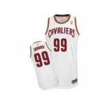 Men Adidas Cleveland Cavaliers #99 Jae Crowder Authentic White Home NBA Jersey