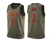 Men Nike Cleveland Cavaliers #1 Derrick Rose Green Salute to Service NBA Swingman Jersey