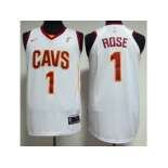 Men Nike Cleveland Cavaliers #1 Derrick Rose White Stitched NBA Swingman Jersey