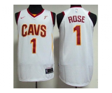 Men Nike Cleveland Cavaliers #1 Derrick Rose White Stitched NBA Swingman Jersey