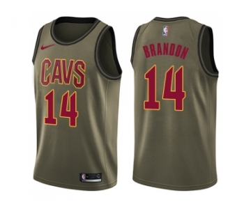 Men Nike Cleveland Cavaliers #14 Terrell Brandon Green Salute to Service NBA Swingman Jersey