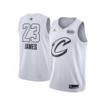 Men Nike Cleveland Cavaliers #23 LeBron James White NBA Jordan Swingman 2018 All-Star Game Jersey