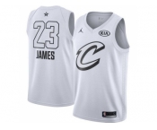 Men Nike Cleveland Cavaliers #23 LeBron James White NBA Jordan Swingman 2018 All-Star Game Jersey