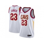 Men Nike Cleveland Cavaliers #23 LeBron James White Stitched NBA Swingman Jersey