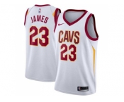 Men Nike Cleveland Cavaliers #23 LeBron James White Stitched NBA Swingman Jersey