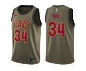 Men Nike Cleveland Cavaliers #34 Tyrone Hill Green Salute to Service NBA Swingman Jersey