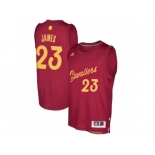 Men adidas Cleveland Cavaliers #23 LeBron James Burgundy 2016-17 Christmas Day Swingman Jersey