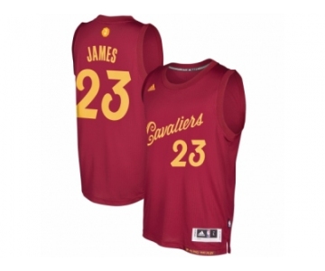 Men adidas Cleveland Cavaliers #23 LeBron James Burgundy 2016-17 Christmas Day Swingman Jersey