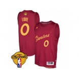 Men's Adidas Cleveland Cavaliers #0 Kevin Love Swingman Wine Red 2016-2017 Christmas Day 2017 The Finals Patch NBA Jersey