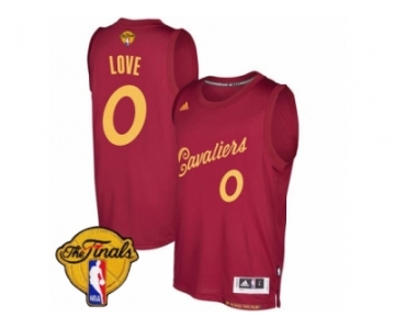 Men's Adidas Cleveland Cavaliers #0 Kevin Love Swingman Wine Red 2016-2017 Christmas Day 2017 The Finals Patch NBA Jersey