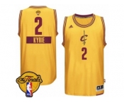 Men's Adidas Cleveland Cavaliers #2 Kyrie Irving Swingman Gold 2014-15 Christmas Day 2017 The Finals Patch NBA Jersey