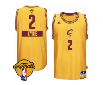 Men's Adidas Cleveland Cavaliers #2 Kyrie Irving Swingman Gold 2014-15 Christmas Day 2017 The Finals Patch NBA Jersey