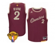 Men's Adidas Cleveland Cavaliers #2 Kyrie Irving Swingman Red 2015-16 Christmas Day 2017 The Finals Patch NBA Jersey