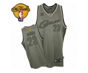 Men's Adidas Cleveland Cavaliers #23 LeBron James Swingman Grey Field Issue Swingman 2017 The Finals Patch NBA Jersey