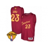 Men's Adidas Cleveland Cavaliers #23 LeBron James Swingman Wine Red 2016-2017 Christmas Day 2017 The Finals Patch NBA Jersey