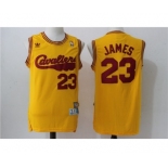 Men's Adidas Cleveland Cavaliers #23 LeBron James Yellow New Jersey