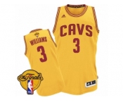 Men's Adidas Cleveland Cavaliers #3 Derrick Williams Swingman Gold Alternate 2017 The Finals Patch NBA Jersey