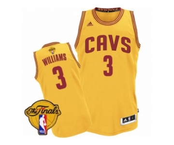 Men's Adidas Cleveland Cavaliers #3 Derrick Williams Swingman Gold Alternate 2017 The Finals Patch NBA Jersey