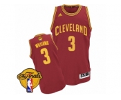 Men's Adidas Cleveland Cavaliers #3 Derrick Williams Swingman Wine Red Road 2017 The Finals Patch NBA Jersey