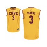 Men's Adidas Cleveland Cavaliers #3 Isaiah Thomas Authentic Gold Alternate NBA Jersey