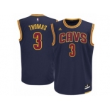 Men's Adidas Cleveland Cavaliers #3 Isaiah Thomas Authentic Navy Blue NBA Jersey