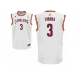 Men's Adidas Cleveland Cavaliers #3 Isaiah Thomas Authentic White Home NBA Jersey