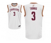 Men's Adidas Cleveland Cavaliers #3 Isaiah Thomas Authentic White Home NBA Jersey