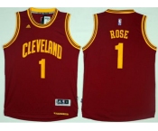 Men's Cleveland Cavaliers #1 Derrick Rose Red Road Stitched NBA Jersey