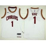 Men's Cleveland Cavaliers #1 Derrick Rose White Home Stitched NBA Jersey