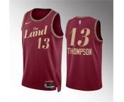 Men's Cleveland Cavaliers #13 Tristan Thompson Wine 2023-24 City Edition Stitched Jersey