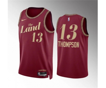 Men's Cleveland Cavaliers #13 Tristan Thompson Wine 2023-24 City Edition Stitched Jersey