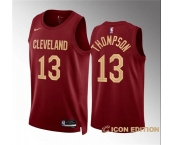 Men's Cleveland Cavaliers #13 Tristan Thompson Wine Icon Edition Stitched Jersey