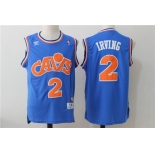 Men's Cleveland Cavaliers #2 Kyrie Irving Blue Hardwood Classics Soul Swingman Throwback Jersey