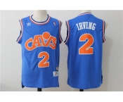 Men's Cleveland Cavaliers #2 Kyrie Irving Blue Hardwood Classics Soul Swingman Throwback Jersey