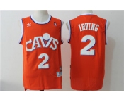 Men's Cleveland Cavaliers #2 Kyrie Irving Orange Hardwood Classics Soul Swingman Throwback Jersey