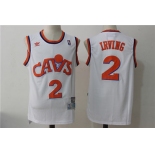 Men's Cleveland Cavaliers #2 Kyrie Irving White Hardwood Classics Soul Swingman Throwback Jersey