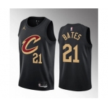 Men's Cleveland Cavaliers #21 Emoni Bates Black 2023 Draft Statement Edition Stitched Jersey