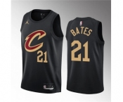 Men's Cleveland Cavaliers #21 Emoni Bates Black 2023 Draft Statement Edition Stitched Jersey