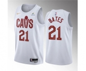 Men's Cleveland Cavaliers #21 Emoni Bates White 2023 Draft Association Edition Stitched Jersey