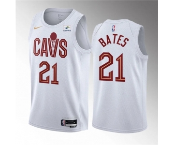 Men's Cleveland Cavaliers #21 Emoni Bates White 2023 Draft Association Edition Stitched Jersey