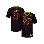 Men's Cleveland Cavaliers #23 LeBron James adidas Black Pride Swingman Jersey