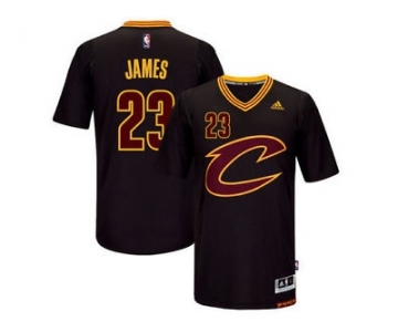 Men's Cleveland Cavaliers #23 LeBron James adidas Black Pride Swingman Jersey