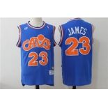 Men's Cleveland Cavaliers 23 Lebron James Blue Hardwood Classics Swingman Jersey