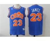 Men's Cleveland Cavaliers 23 Lebron James Blue Hardwood Classics Swingman Jersey